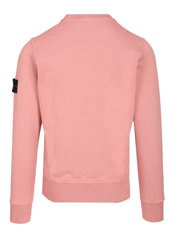 Stone Island Organic Cotton Sweatshirt Sweatshirts - Rose | cb194c60ff6f4b981e99e24e35a5bb6aa5d4fd33
