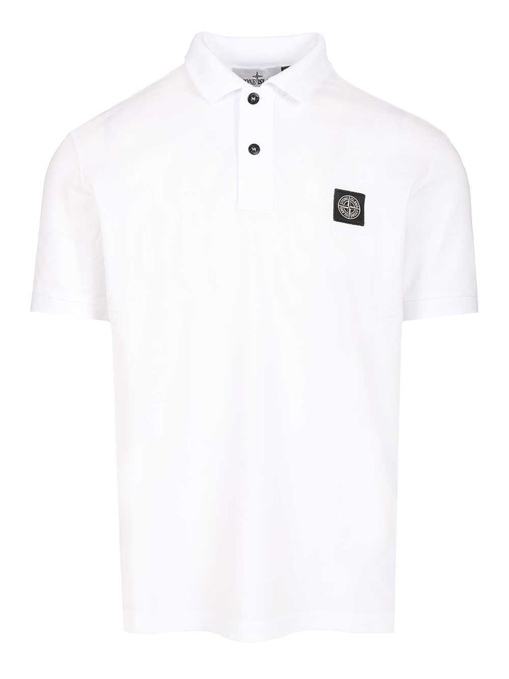 Stone Island Ss Polo 95% Organic Cotton / 5% Elastane Piqué Polo shirt - White | 422e2d248fede8a7e597246b3df6d9a6c888c5d0