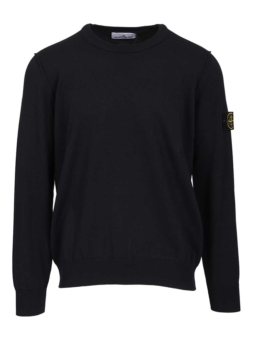 Stone Island Sweater In Organic Cotton Knitwear - Blue | 4bc3000203096a8220e49738a2a4772f5644adba
