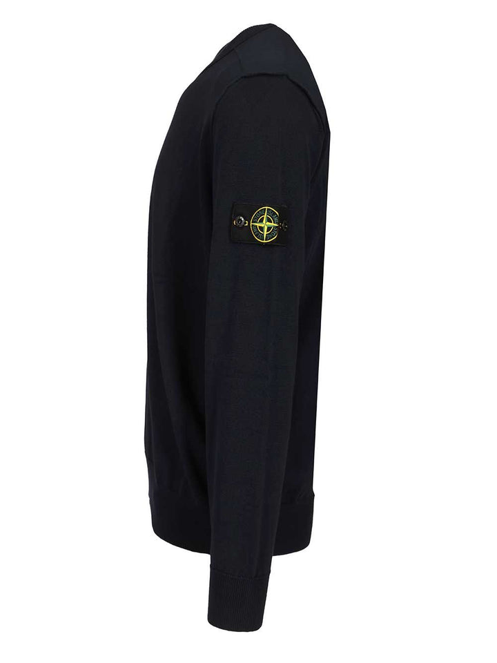 Stone Island Crew Neck Soft Organic Cotton Knitwear - Blue | 2dd63387883aa4bfd860bf4f79f4353db4a6a21d