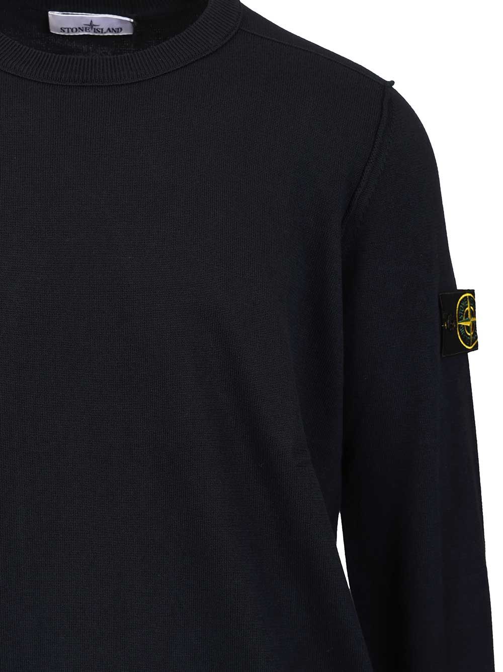 Stone Island Sweater In Organic Cotton Knitwear - Blue | 1b5c807b9c6f7595a9a832203e94427c7350c93d