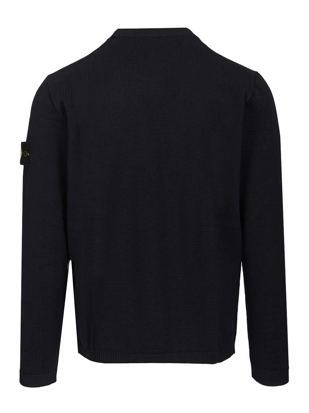 Stone Island Crew Neck Micro Stitch Soft Organic Cotton Knitwear - Blue | 2ac9f861213008bdce757d84b8f207098583b30c