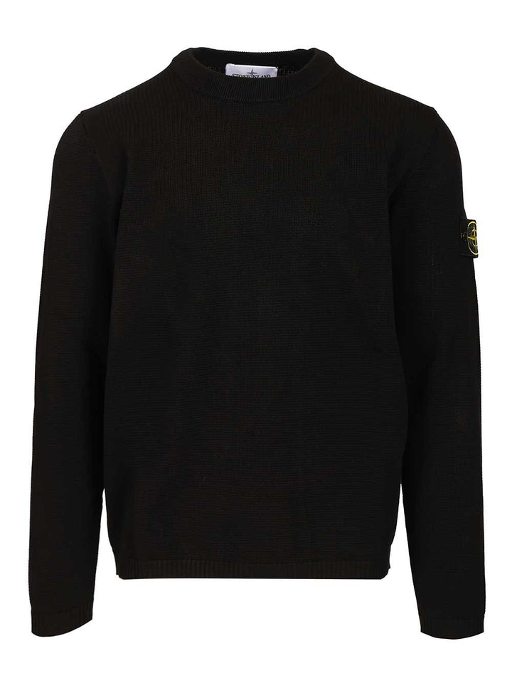 Stone Island Micro-Stitch Cotton Sweater Knitwear - Black | f5ad10159c026381d19ab35285438e8e254f79c6