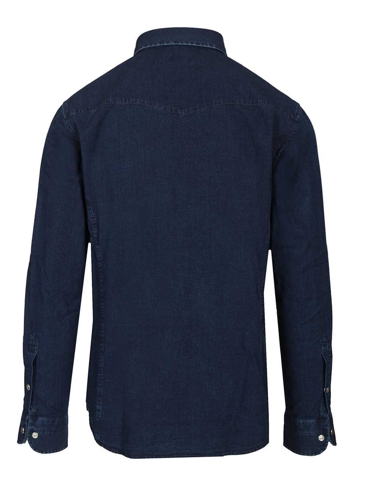 Tom Ford Lightweight Denim Western Shirt Shirts - Blue | feedc18c040dff969bfa857b0ddbeb550f14f2ac