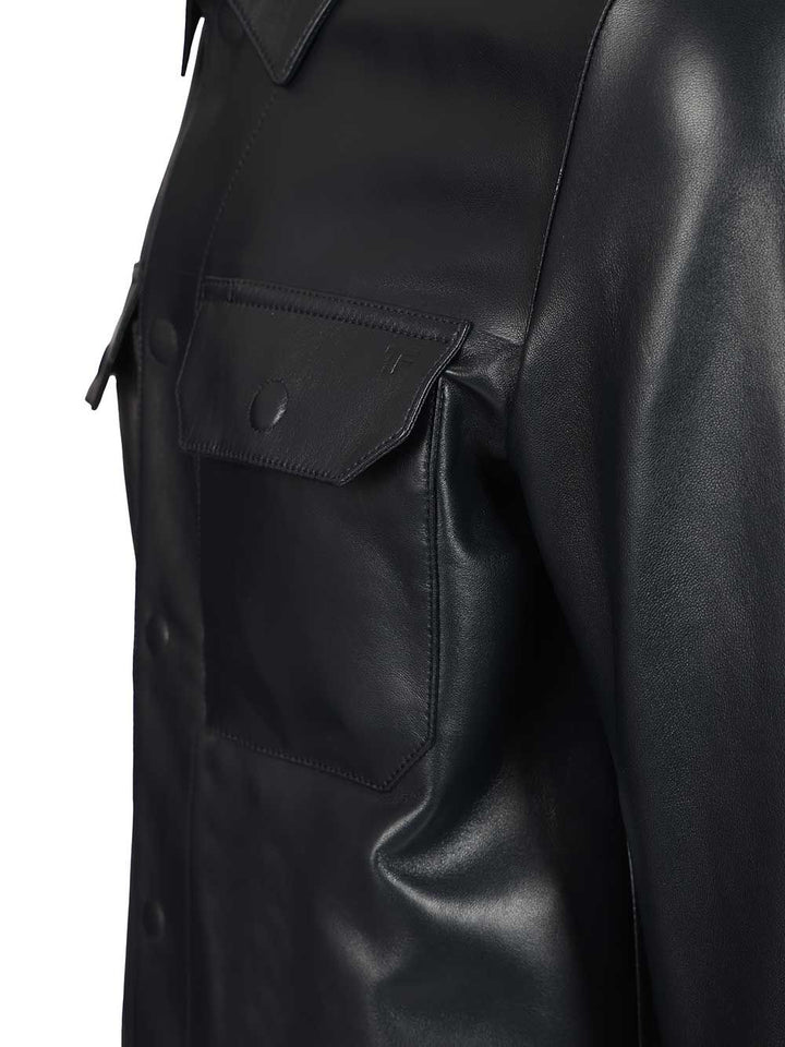 Tom Ford Soft Nappa Plonge Outershirt Jackets - Blue | 19970e940ba5ed6f42a433f1a2491bfe6d1edf9b