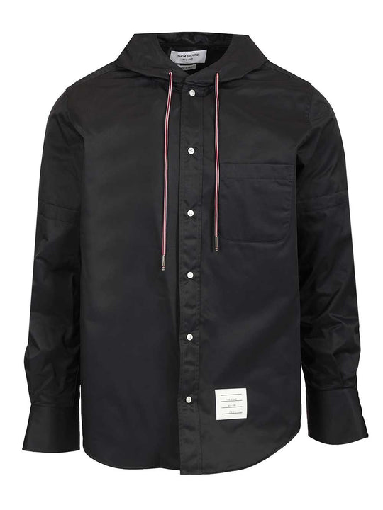 Nylon Hooded Shirt Shirts Blue