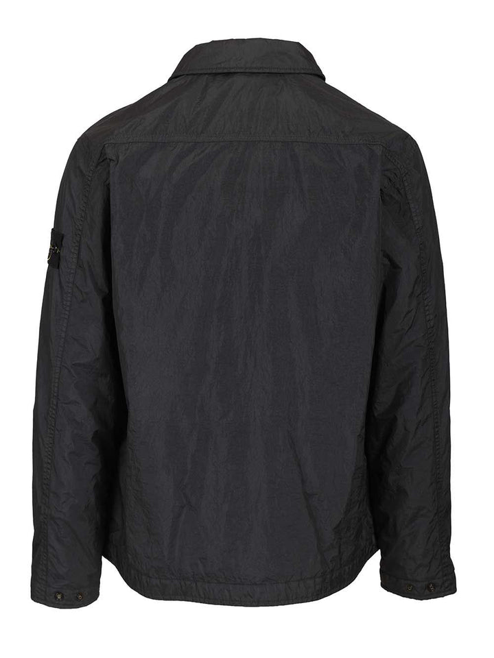 Stone Island Overshirt In Lightweight Recycled Nylon Reps Shirts - Blue | de20d0641523b67fb75cedc050f228a75f590e51