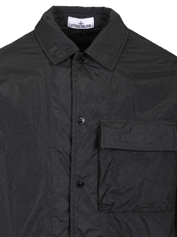 Stone Island Overshirt In Lightweight Recycled Nylon Reps Shirts - Blue | 6dbb8d625f22a4114f97262a06028b588e289e54