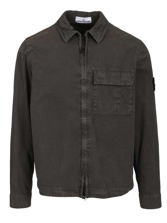 Organic Cotton Canvas Overshirt Shirts Black