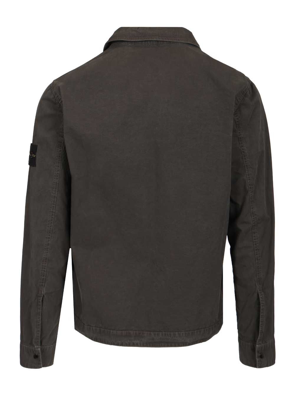 Stone Island Organic Cotton Canvas Overshirt Shirts - Black | 3368ccd497938a928c014718e174d66531ac4fb2