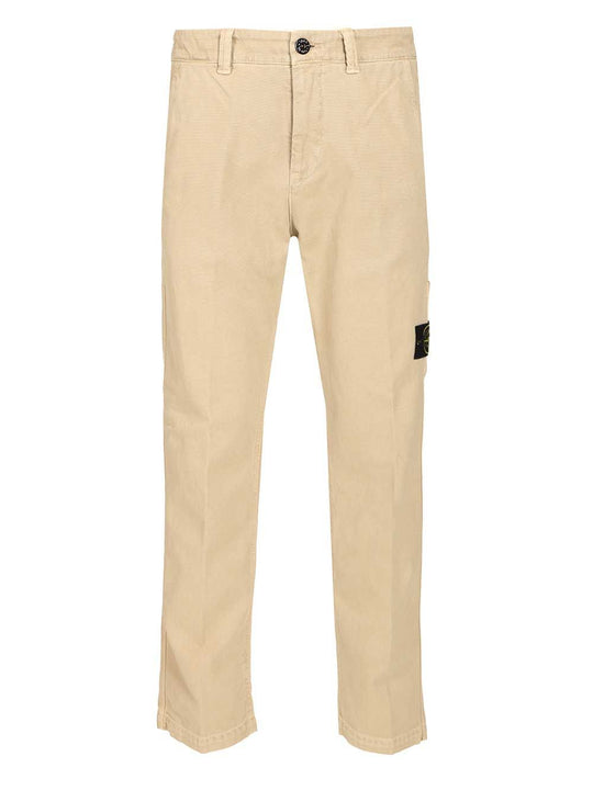 Organic Cotton Panama Trousers Beige