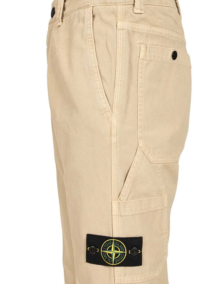 Stone Island Organic Cotton Panama Trousers - Beige | aeaf69062569370f331d6e827befbaadab232ab6