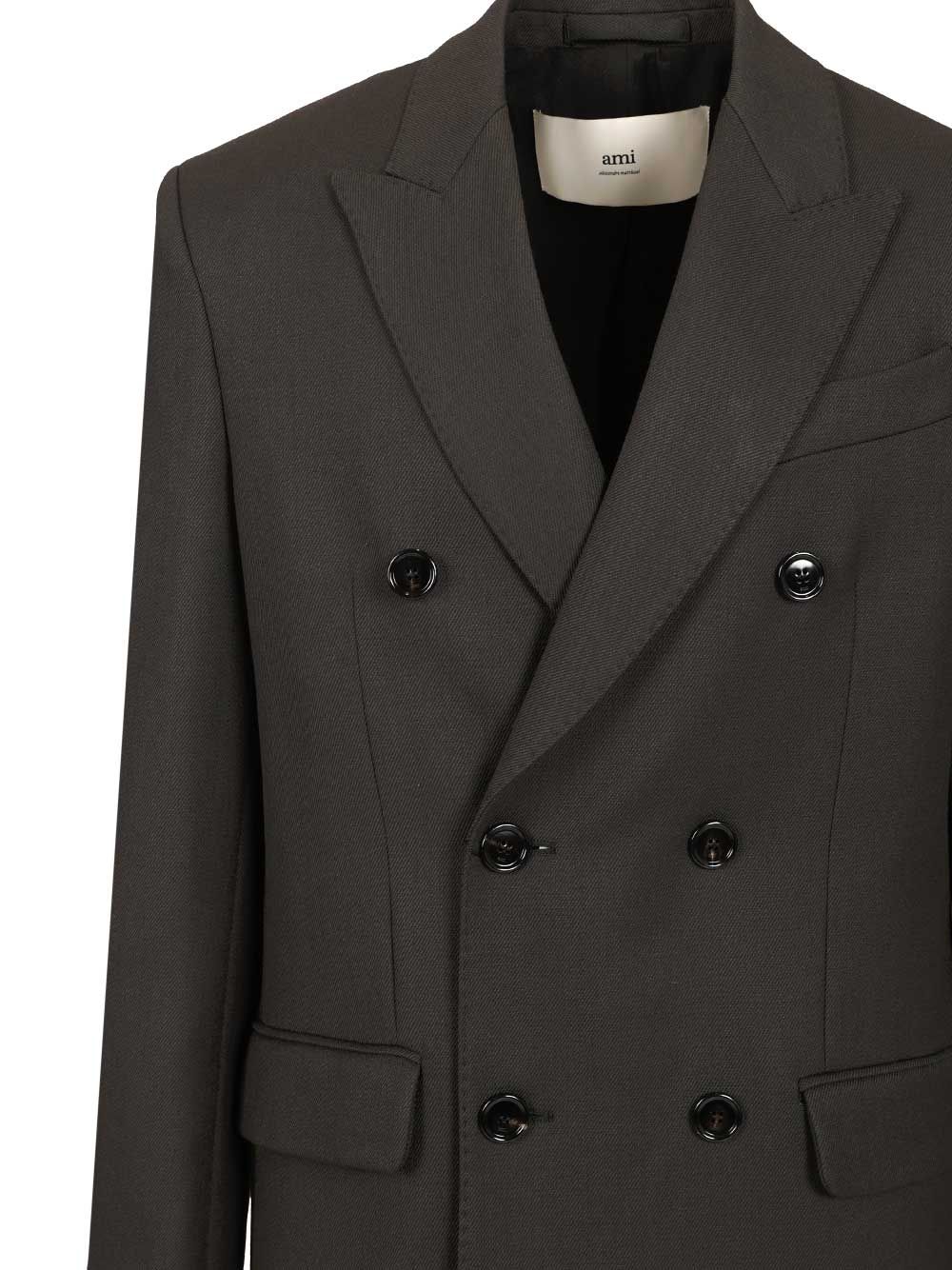 Ami Double Breasted Straight Coat Coats - Grey | 596471fc9cfa01e978f33985b414904cc39a2f60