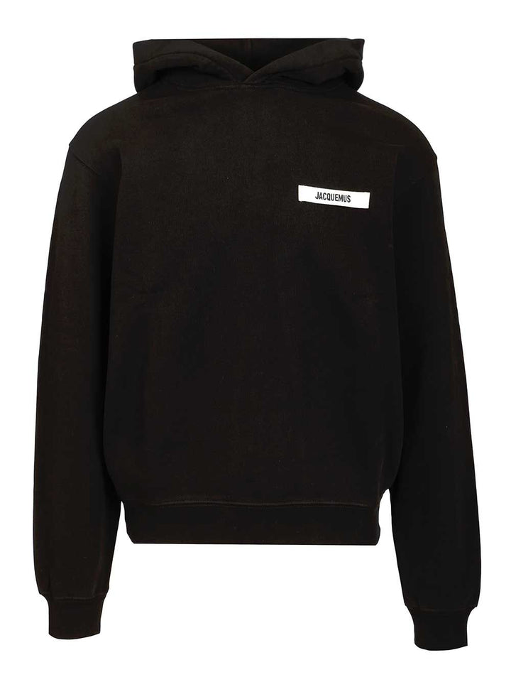 Jacquemus Le Hoodie Gros Grain Sweatshirts - Black | a4cc83a34d04ca49762f578cbc43fdb13b80ec81