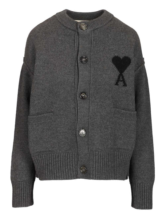 Wool Cardigan Knitwear Grey