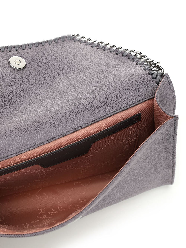 Stella Mccartney Falabella Wallet W/ Chain Bag Eco Shaggy Deer W/Ruthenium Chain Crossbody Bags - Grey | 2bc20f035e87494c7e8d006f78b524292bab4075