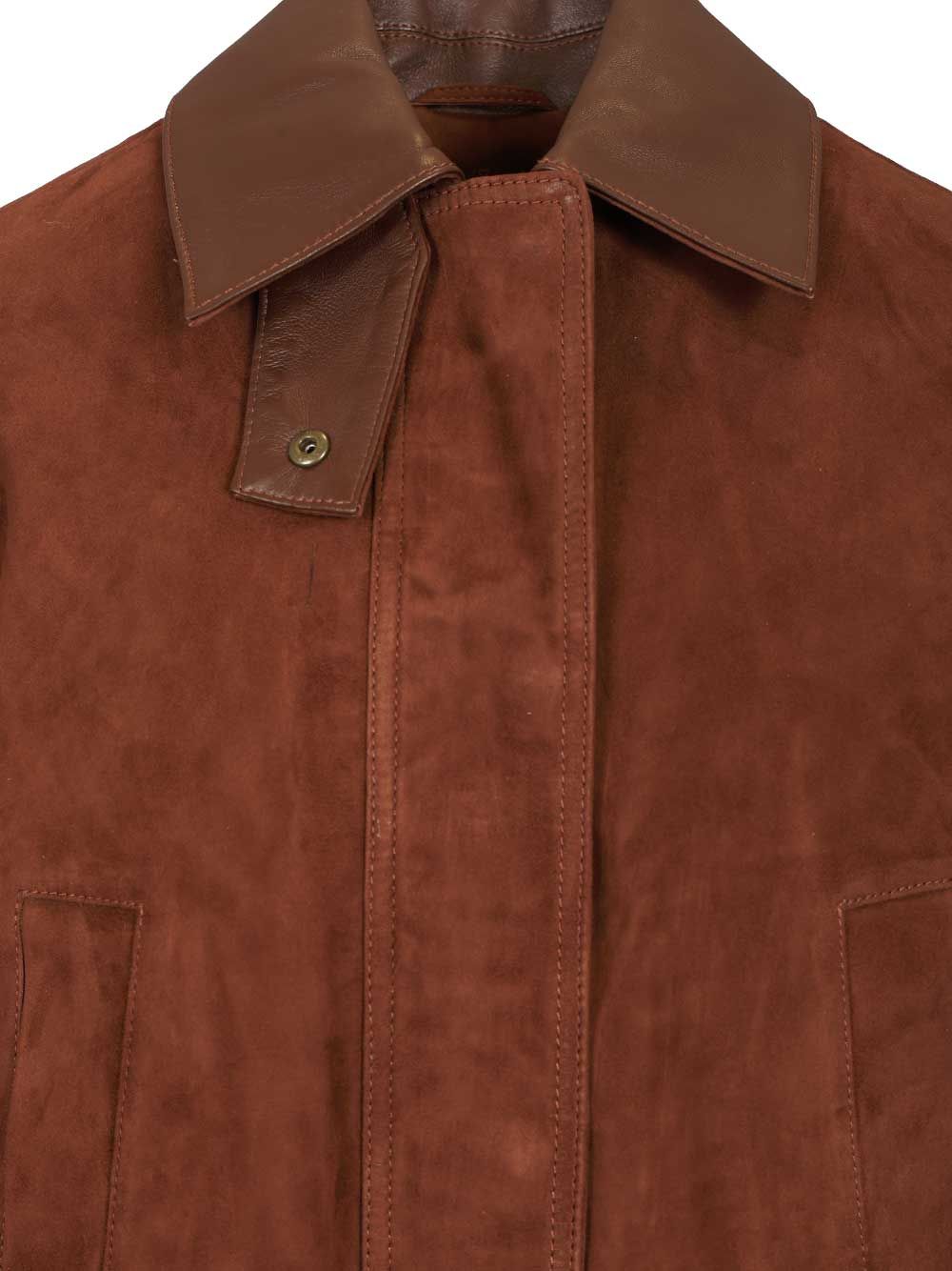 Arma Elsa Lamb Suede Jackets - Brown | 25ababbf278a35ea232497cb27b277656d599ffc