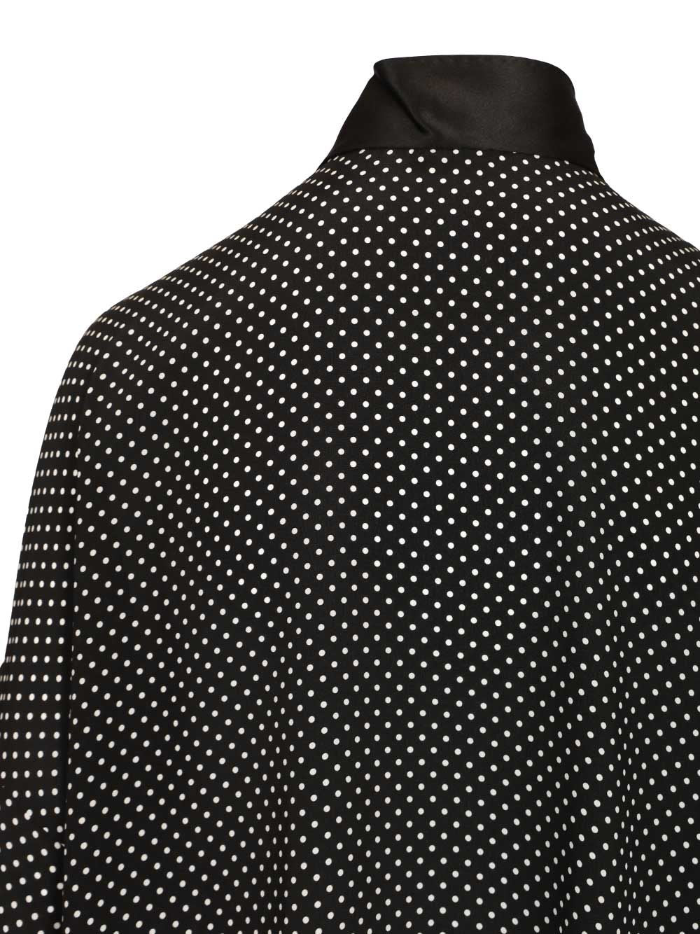 Tom Ford Polka Dot Silk Satin Blouse With Lavallière Collar Shirts - Black | d1a6bdd1cfff223339abe94386979f0ded1dd5aa