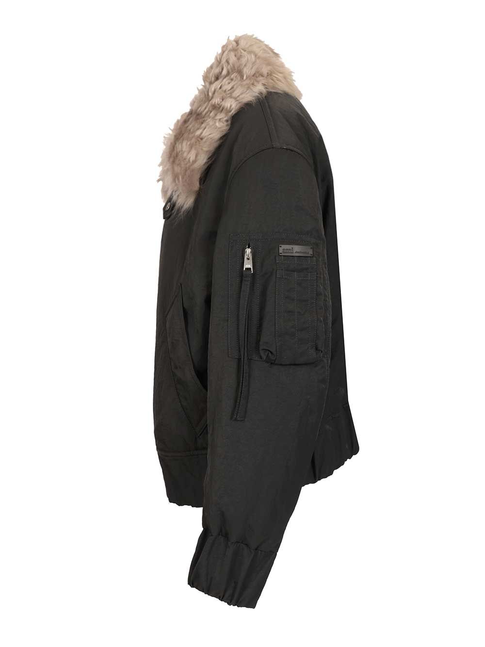 Ami Padded Bomber Jacket Jackets - White | 20917096503fd6de8a7e4a3df83ab3b602749a86