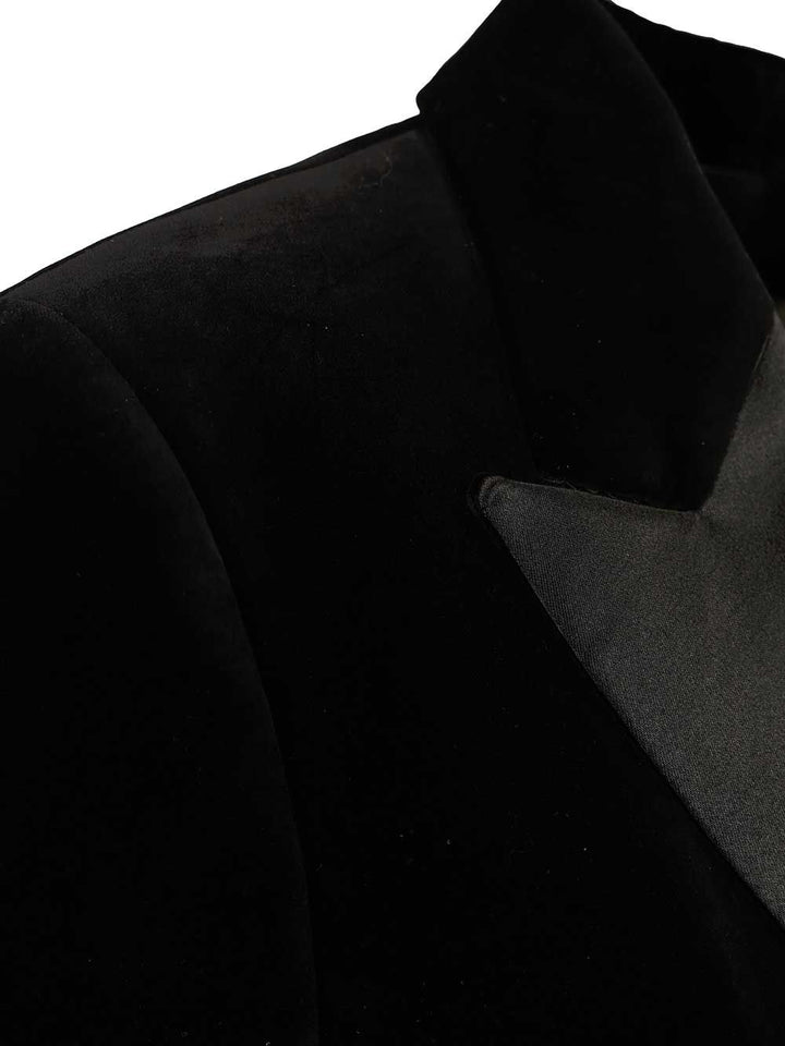 Golden Goose Deluxe Brand Journey W's Boyfriend Db Jacket Laurene Cotton Velvet W Contrast Satin Jackets - Black | 2458d8fa80941e71d4fba3dc20efa11f7d637a19