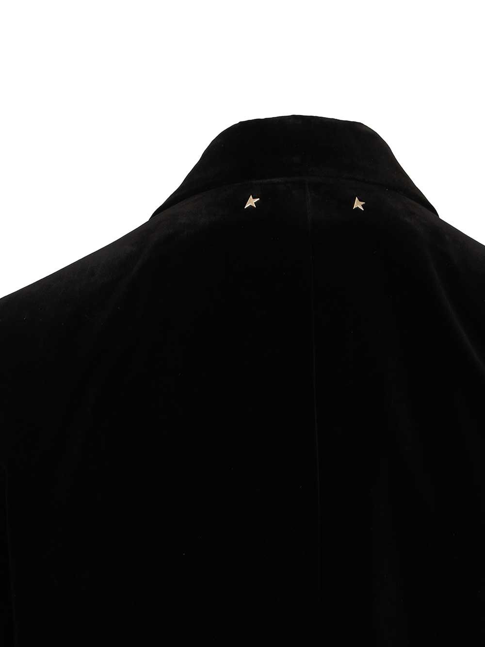 Golden Goose Deluxe Brand Journey W's Boyfriend Db Jacket Laurene Cotton Velvet W Contrast Satin Jackets - Black | b13f1fdf77a06785bfb4cdd22a1ab6874ec2ebf6