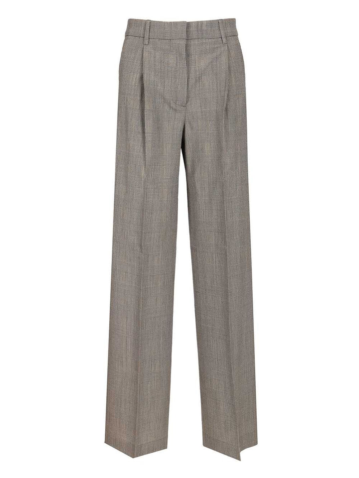 Golden Goose Deluxe Brand Journey W's Wide Leg Pant Naomi Prince Of Whales Trousers - Grey | 99467c4c826379ef38a3841a53f22981af51461c