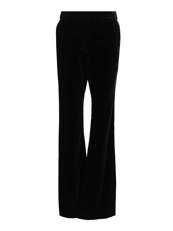 Golden Goose Deluxe Brand Journey W's Slightly Flared Pant Penelope Cotton Velvet Trousers - Black | dbd54409ea16a431e9b8a1272ed1e23dd164b859
