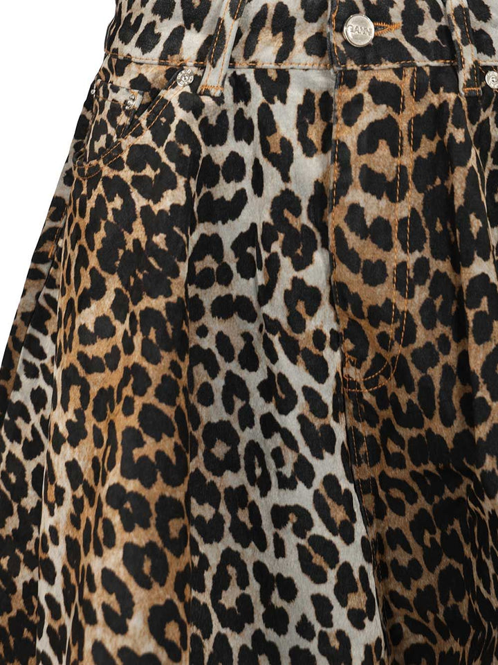 Ganni Printed Flock Denim Mini Skirt Skirts - Animalier | a86a7f0ac34225be001525fa80cf5673ea93fed1
