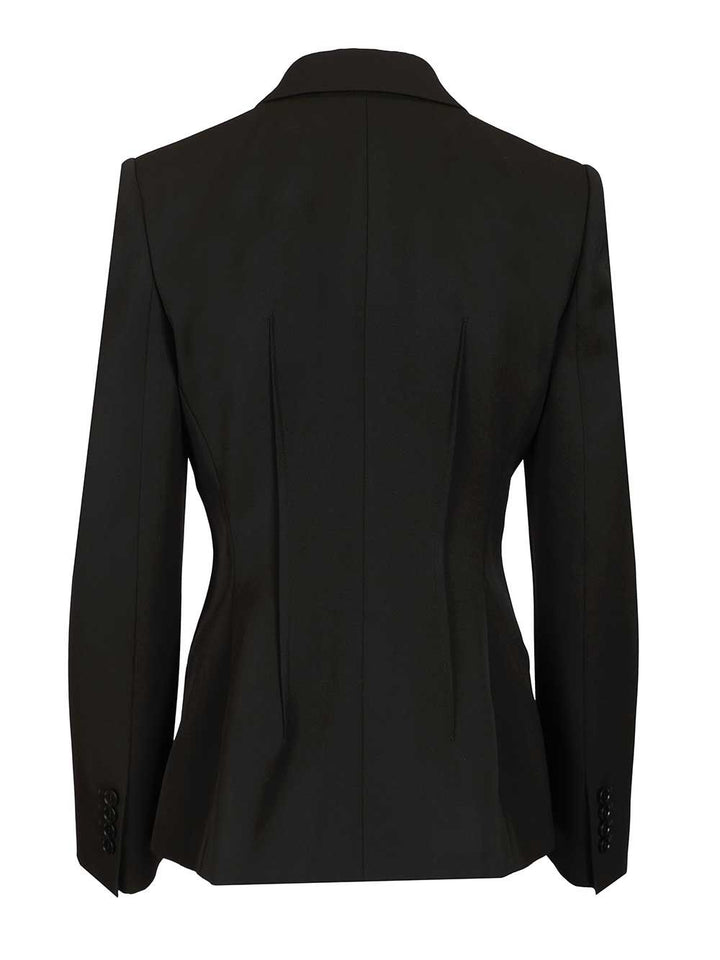 Mcqueen Single-Breasted Jacket With Chainmail-Style Embroidery Jackets - Black | 5d1d28a8bd082957de61055d1081591d9fad06ee