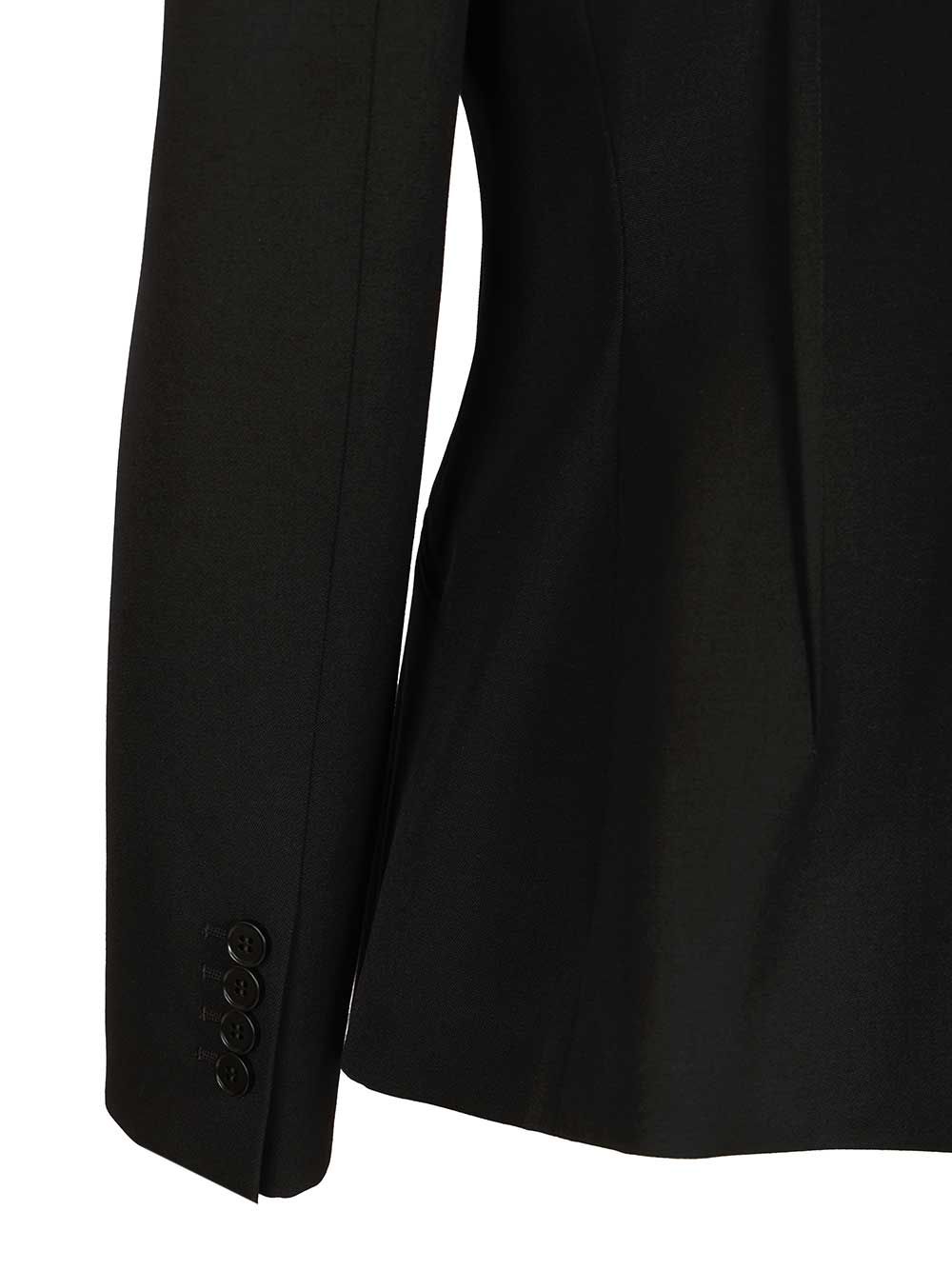 Mcqueen Single-Breasted Jacket With Chainmail-Style Embroidery Jackets - Black | e6266d0dd972e7db1ca2ada1d4e3b9e35f529401