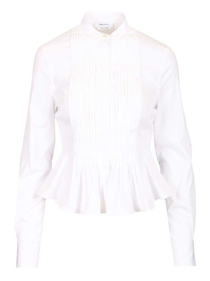 Mcqueen Dbl Layer Crop Shirt Shirts - White | 6bb16a257379a30c521bce444aee2515944af8b4
