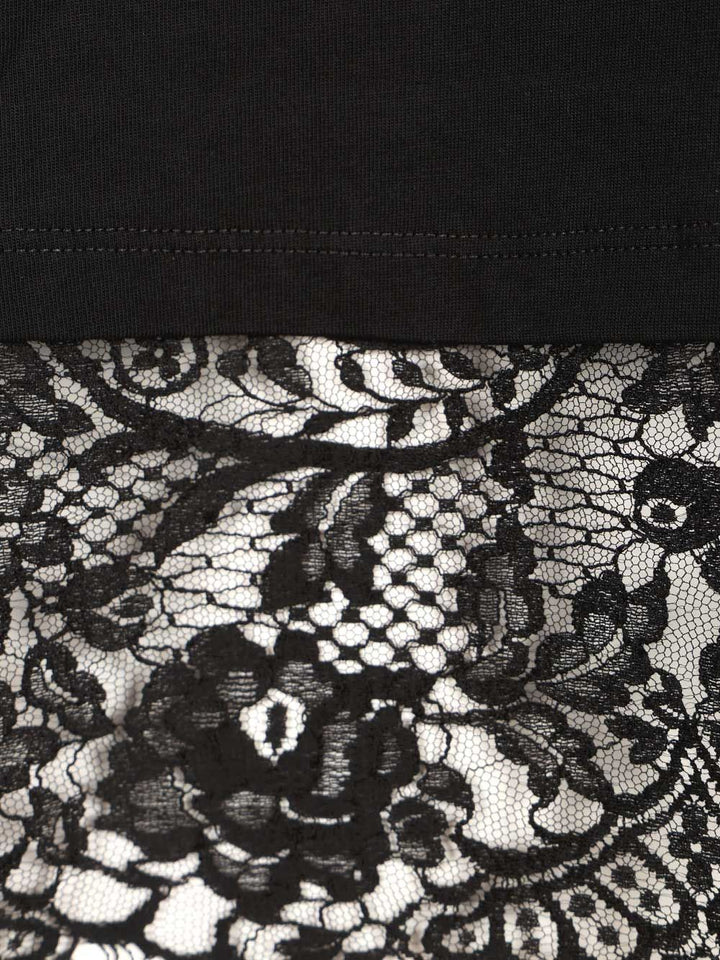 Mcqueen Lace Layer T-Shirt - Black | 16401b9135cee80aa9bd0a2cd31dc8dff05cc263