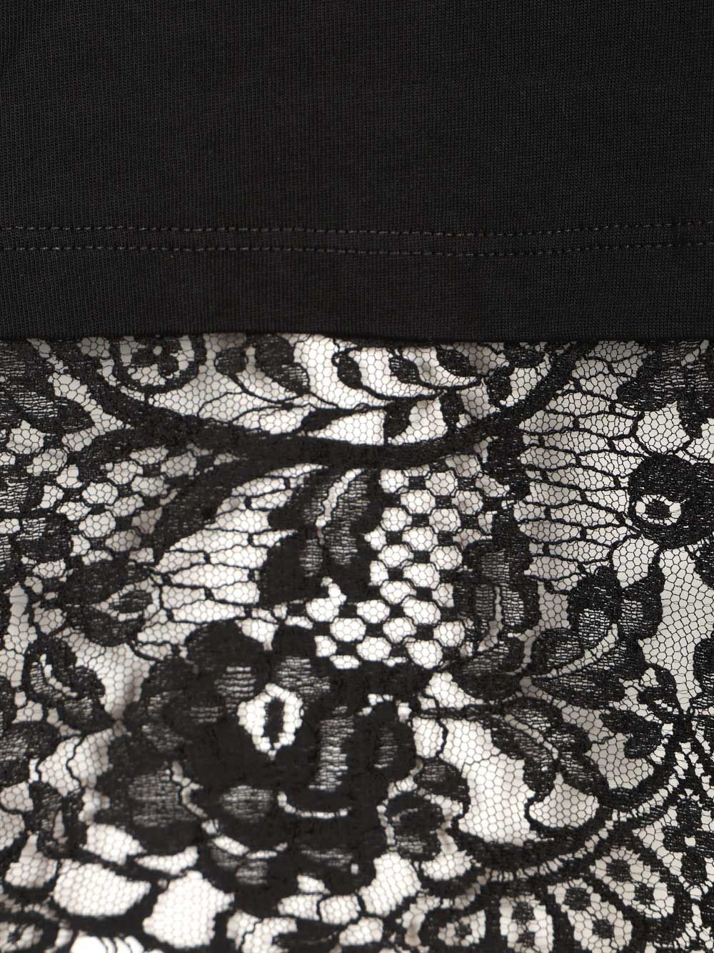 Mcqueen Cotton  With Lace T-Shirt - Black | 16401b9135cee80aa9bd0a2cd31dc8dff05cc263