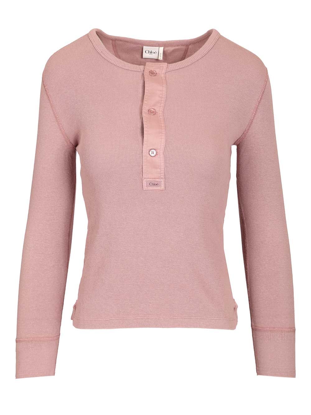 Chloe' Cotton Henley Shirt Sweatshirts - Rose | b3157bfc3fc968606be590d6c3ac8eb98d53e9de