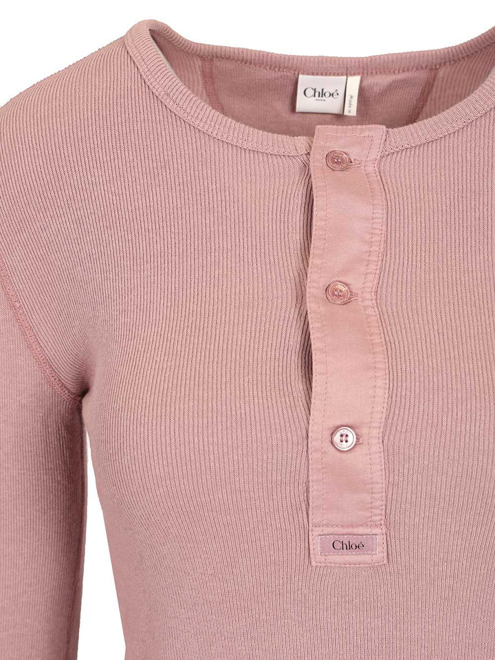 Chloe' Cotton Henley Shirt Tops - Rose | e2ab516b42333104f034bcd4cfea6ea988cfac62