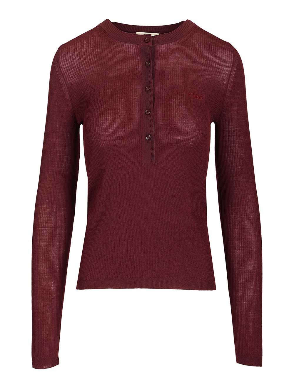 Chloe' L/S T-Shirt - Bordeaux | 340f96eab946def421b8691d4b8833267b3b0f5e