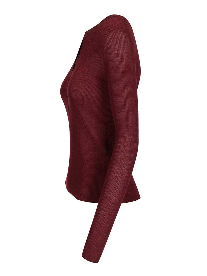 Chloe' Henley T-Shirt - Bordeaux | a10ca563f247fc6d01fbbe75d94475d582b7d577