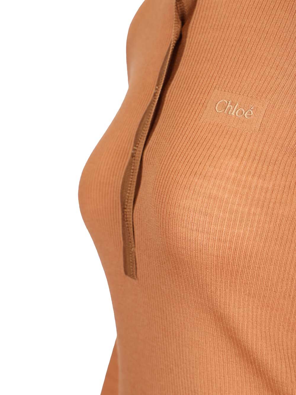 Chloe' Henley T-Shirt - Brown | a591550c58eab3c5a4e2bf5498443efec6ea2af6
