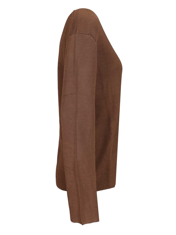 Loulou De Saison Saya 01 V-Neck Sweater Knitwear - Brown | b80dff9c50558961ccce7bb1eeadb74107b4b6ab