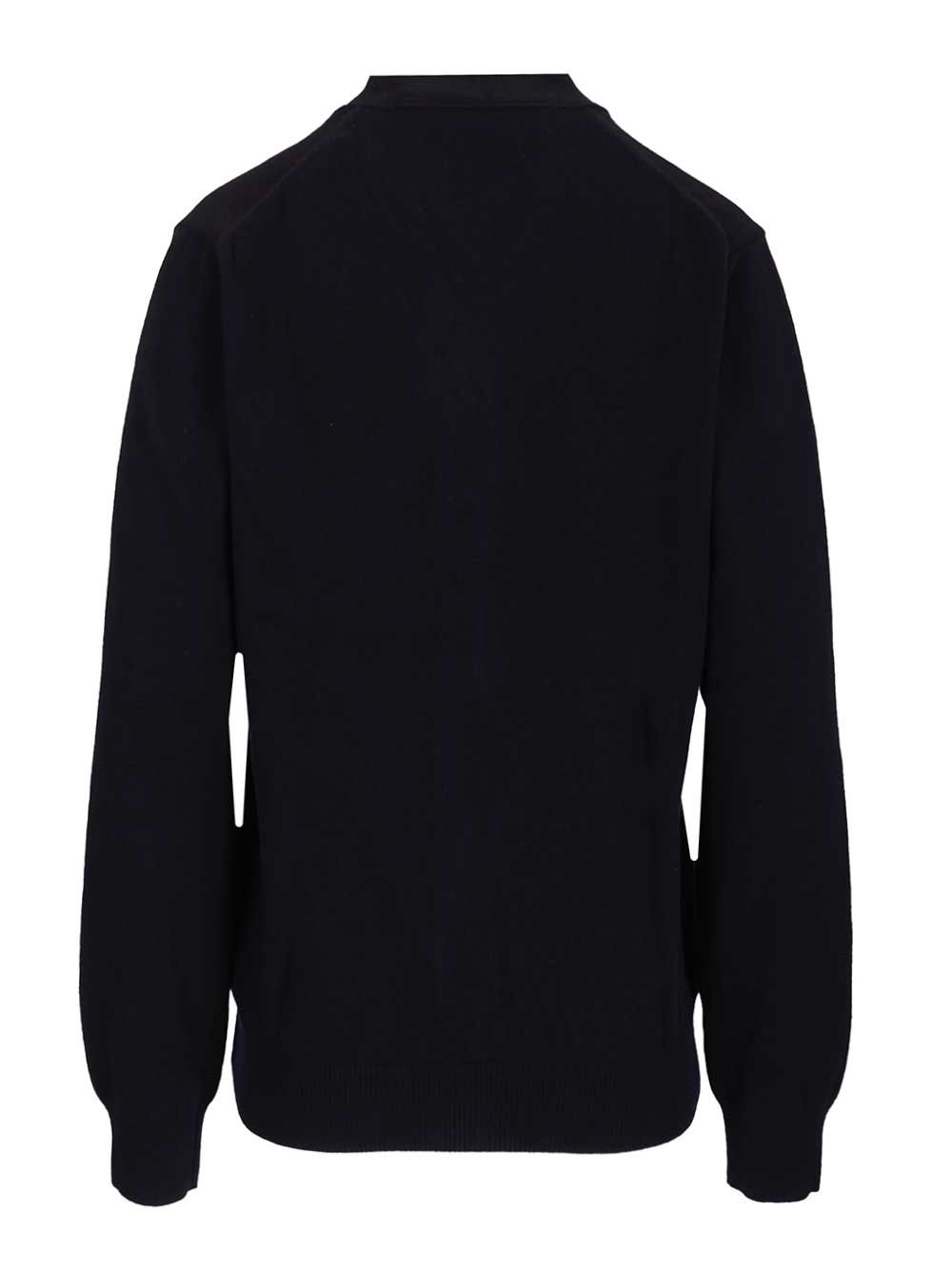Comme Des Garcons Play Wool Cardigan Knitwear - Blue | 293cc90376e30c3b117bd99de142cfbbe8d99b20