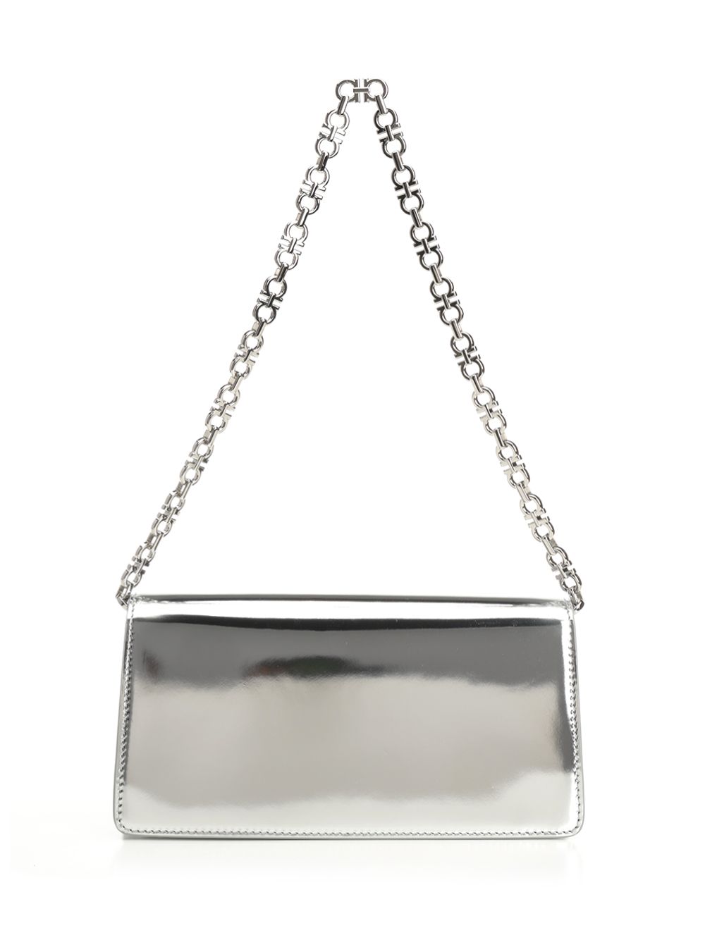 Ferragamo Double Gancini Chain Mini Bag Shoulder Bags - Silver | 4bbb7d46914263a4ebe94814d0be5fe004085f48