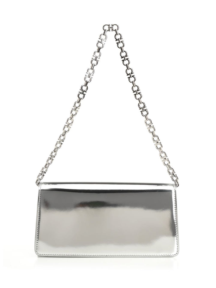 Ferragamo Double Gancini Chain Mini Bag Shoulder Bags - Silver | 4bbb7d46914263a4ebe94814d0be5fe004085f48