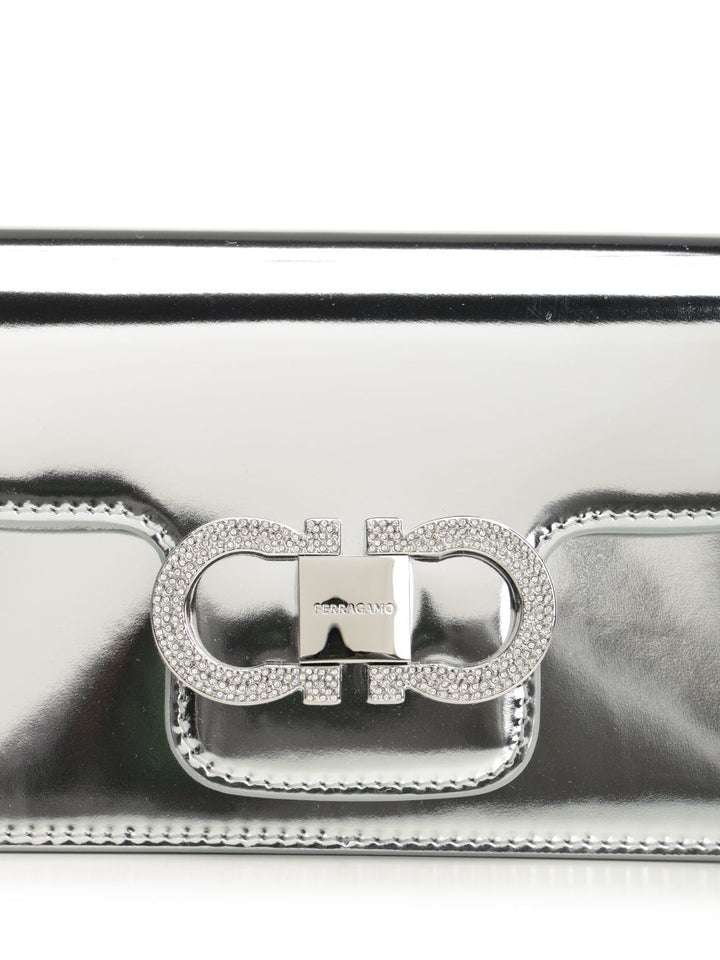 Ferragamo Double Gancini Chain Mini Bag Shoulder Bags - Silver | c3f2ef4d9a094dd67b0d0ad3f6f07bdfea630fc7