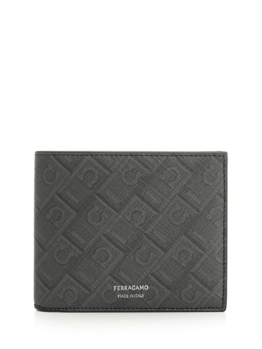 Ferragamo Monogram Wallets Grey