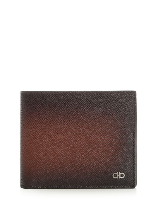 Leather Wallet Micro Gancio Wallets Brown