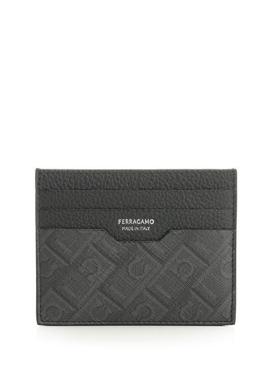 Leather Wallet Monogram Wallets Grey