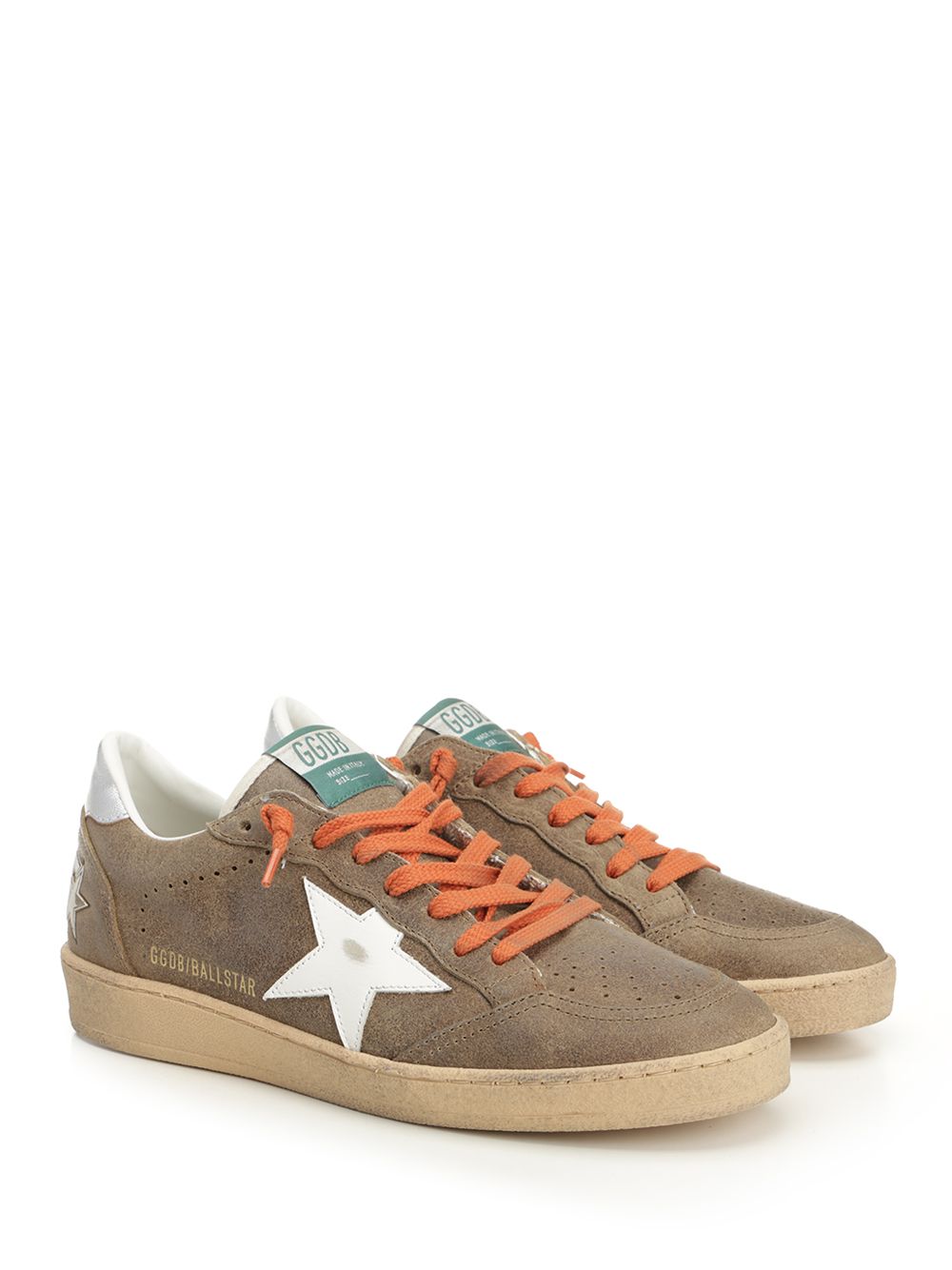 Golden Goose Deluxe Brand Ballstar Waxed Suede Upper Toe Tongue And Spur Leather Star Laminated Heel Sneakers - Brown | cad887a81aa4af6675d4009e051215cc35db1c0e