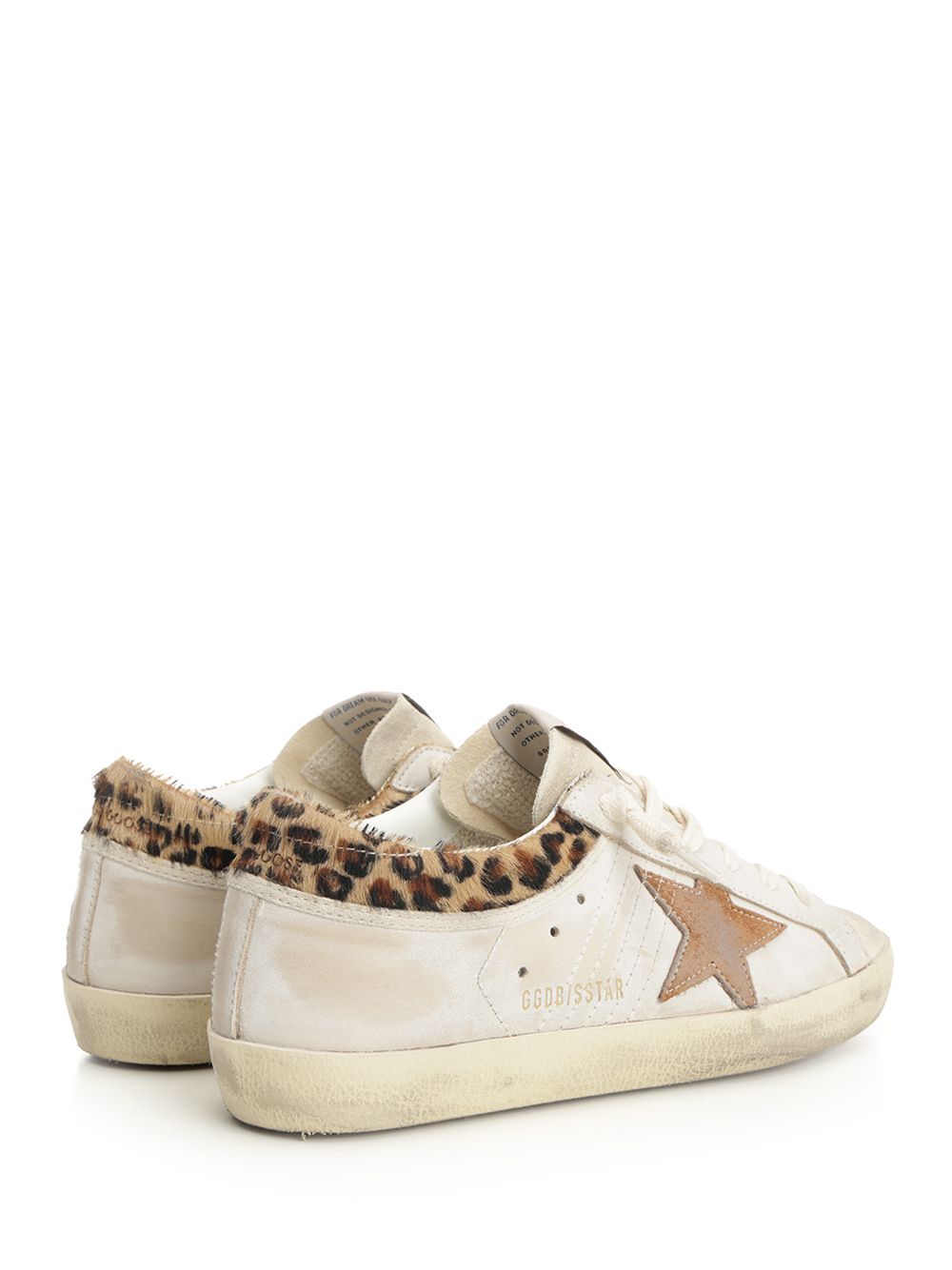 Golden Goose Deluxe Brand Super Star Leather Upper Horsy Leo Printed Collar Suede Star Sneakers - White | 549590223369a852ee04dfa0b51411af47597681