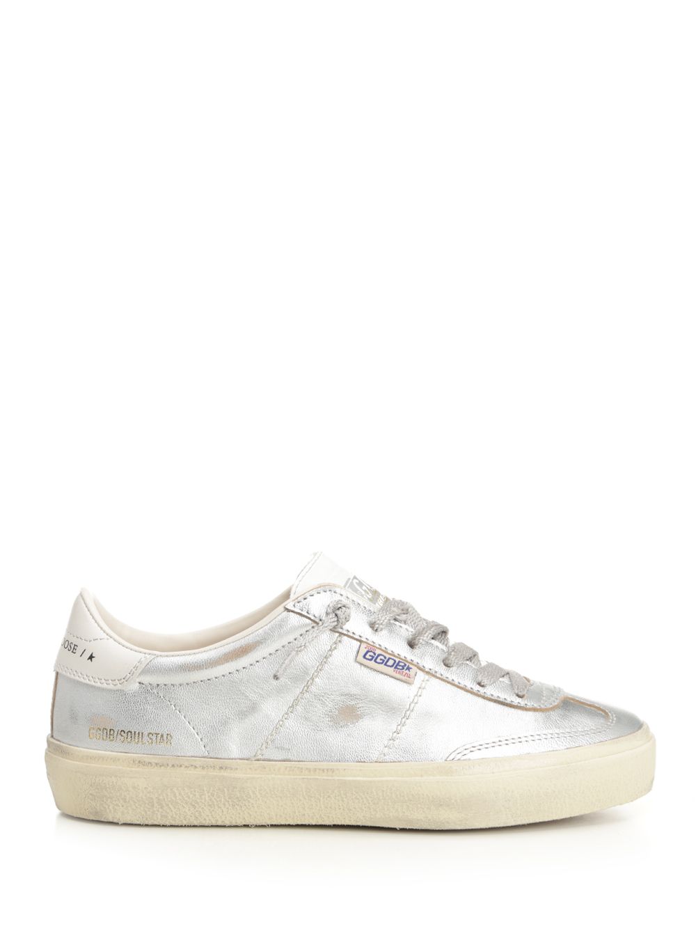 Golden Goose Deluxe Brand Soul-Star Laminated Upper Toe And Tongue Leather Heel Sneakers - Silver | 76aeefbdb1fb64f045842c03b2519fb8d6ffd856