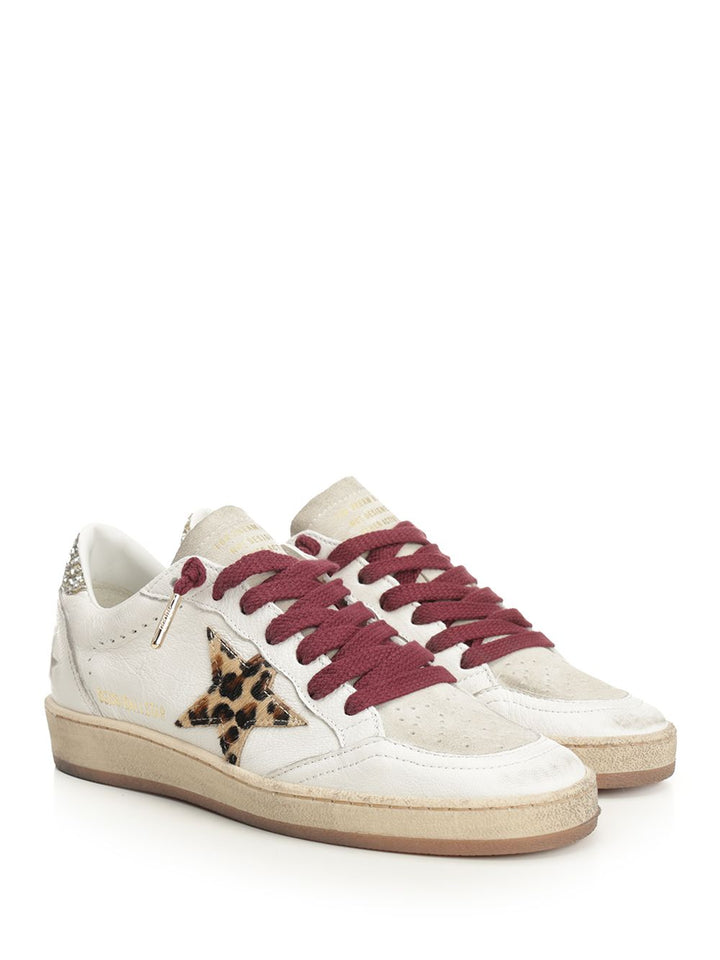 Golden Goose Deluxe Brand Ballstar Nappa Upper Toe And Spur Suede Tongue Horsy Star Glitter Heel Sneakers - White | 8d48a26467e8387fda7bf0152a6e5dc458139908